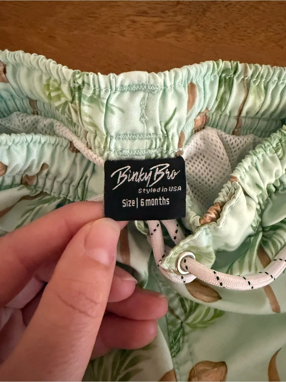 Binky Bro Palm Tree and Coconut Baby Swim Trunks 6 Months